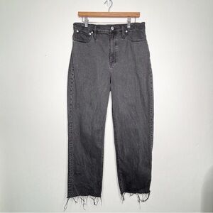 Madewell The Perfect Vintage Straight Raw Edge Jeans Dark Gray Size 30